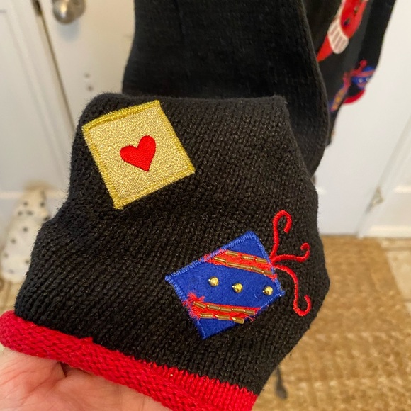 Vintage Carolina Colours Embroidered Santa Christmas Full Zip Sweater Cardigan M - Picture 7 of 10